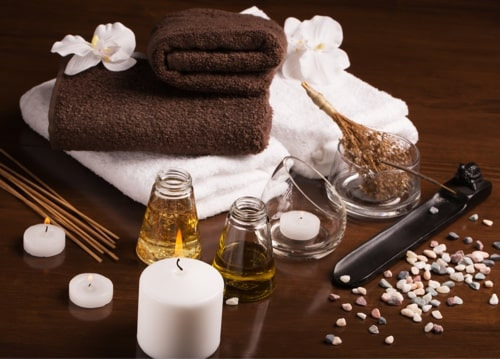 Towels, Oils and Candles