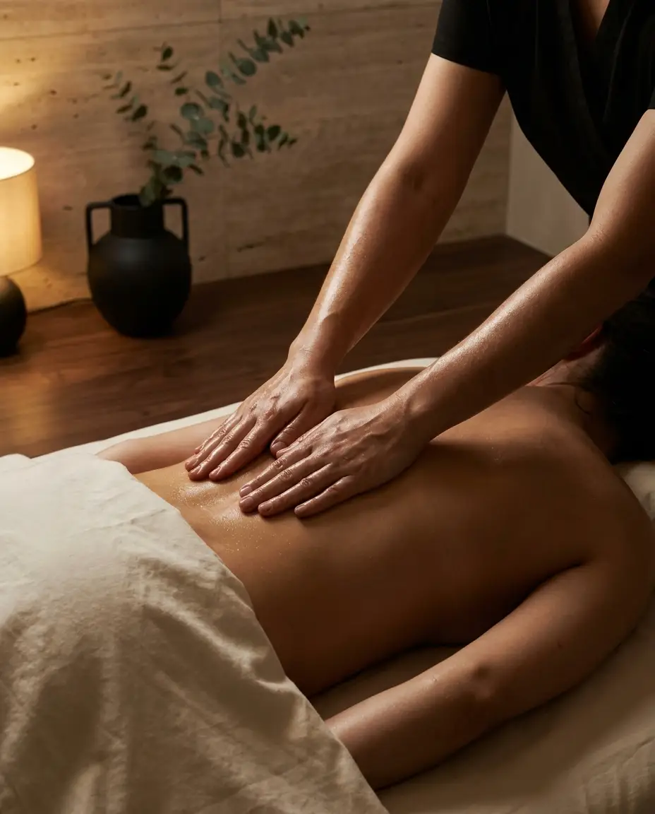 Swedish massage technique - long flowing effleurage strokes